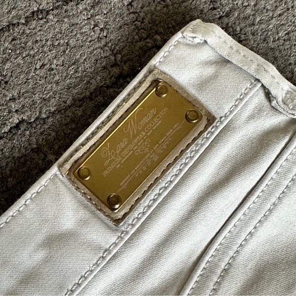 Zara Woman Pale Pink Ankle Gold Zip Jeans Skinny Sz 8 - Picture 11 of 16